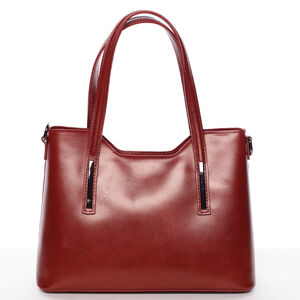 Střední kožená kabelka červená - ItalY Chevell červená
