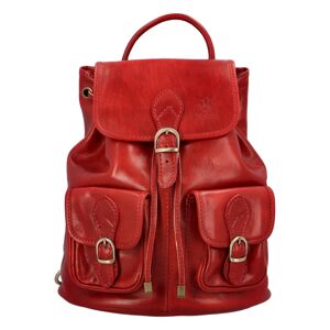 Dámský kožený batoh tmavě červený - ItalY Fames