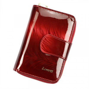 Módní kožená tmavě červená peněženka lakovaná - Lorenti 115FTN