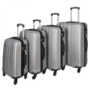 Skořepinové cestovní kufry stříbrné sada - RGL Blant XS, S, M, L