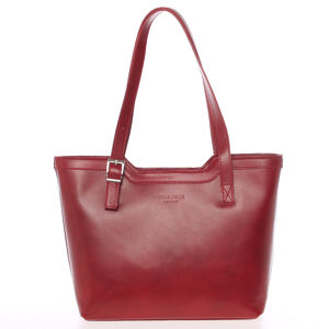 Červená elegantní kožená kabelka ItalY Melisa