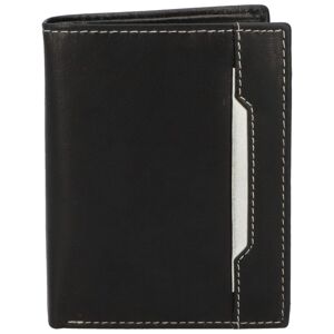 Pánská kožená peněženka černo/bílá - Diviley Tarkyn