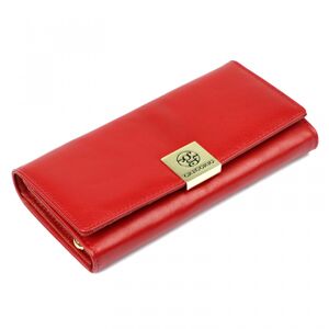 Luxusní dámská kožená peněženka červená - Gregorio Eleonora
