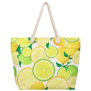 Moderní plážová taška žluto zelená - Jesicca Two